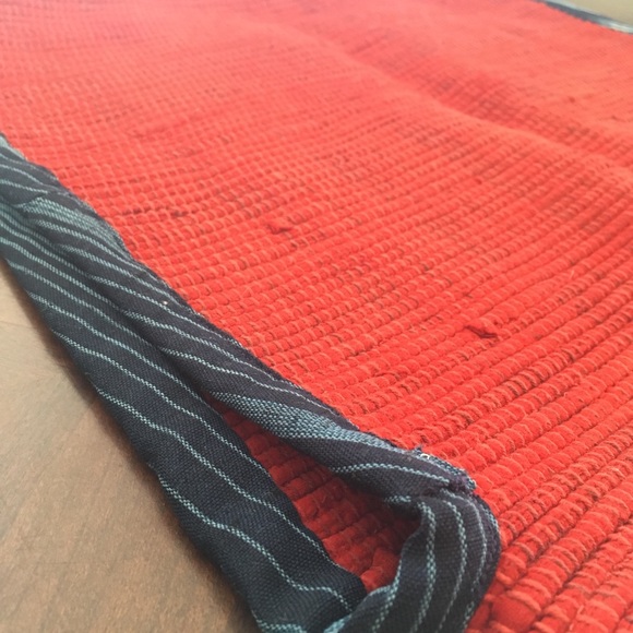 ❤️UNIQUE VEST Red Cotton Rag ~ Wave Blue Piping🌊 - Picture 3 of 8